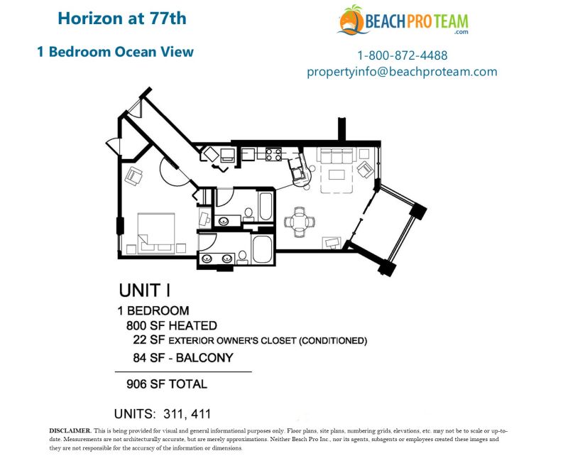 	Horizon at 77th Floor Plan I - 1 Bedroom Ocean View